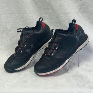 Under Armour Tempo‎ Sport 2 Black Red Golf Cleats Shoes 3000215-001 Men's 7.5